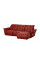 Red Leather Angular Sofa